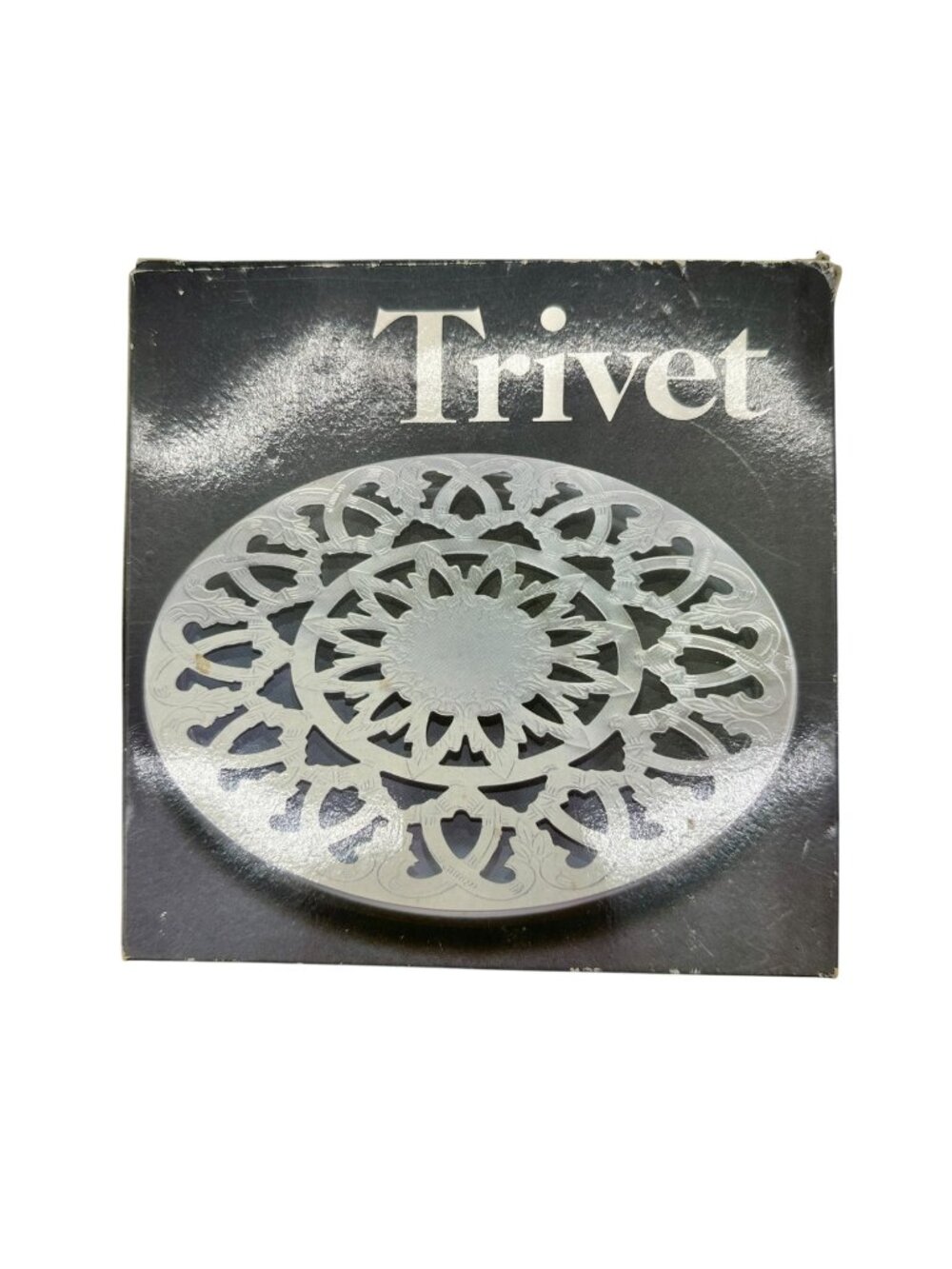 Leonard Silver Mfg Trivet 6 Inch Silverplated Glass Insulated NIB Elegant Design